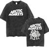 Couple Vintage Washed Oversized Short Sleeve T Shirt Y2k Hip Hop Streetwear Retro Rock Arctic Monkeys Music Album Graphic Tees