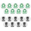 18PCS Set Waterproof Self Adhesive Recycle Trash Sticker Decal for Cans Garbage Containers Bins