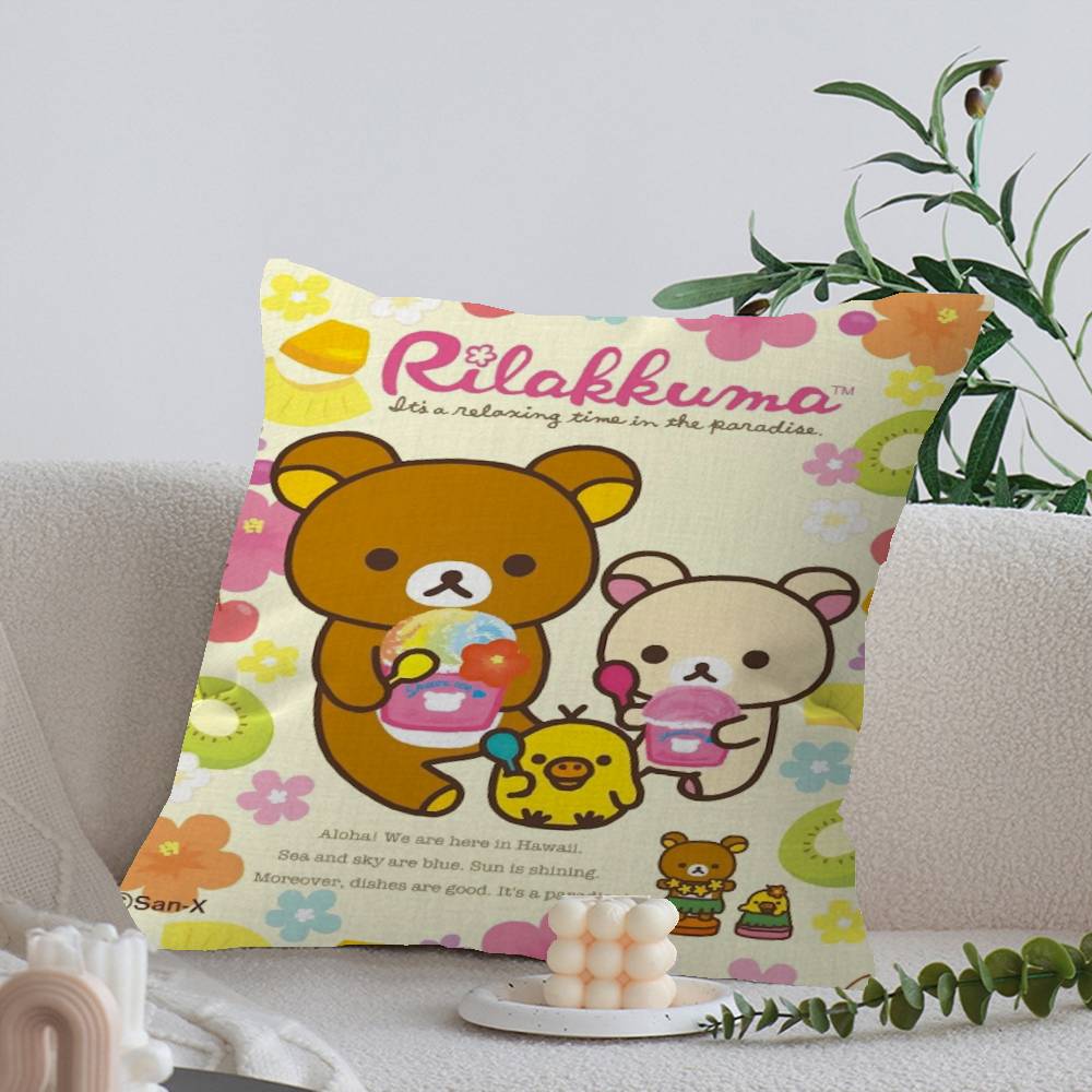 Cartoon Rilakkuma Decorative Room Aesthetics Pillow Case Home Decor Bedroom Sofa Bed Couch Pillow Cover x