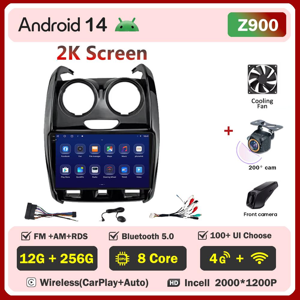 Автомобильное радио для Renault Duster 2015 - 2020 для LADA Largus 2021 Android 14 Мультимедийный проигрыватель GPS Навигация Carplay Android Auto