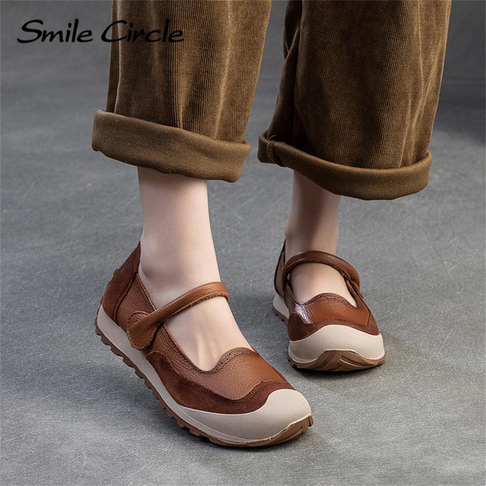 Туфли Мэри Джейн из натуральной кожи женские туфли с круглым носком и пряжкой на плоской подошве модная удобная повседневная обувь