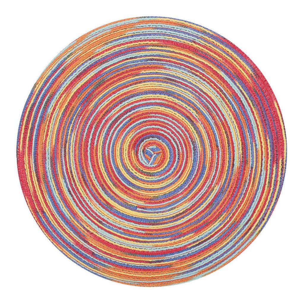 Европейская круглая хлопковая пряжа нескользящая моющаяся тканая салфетка - простой обеденный стол изоляционный коврик