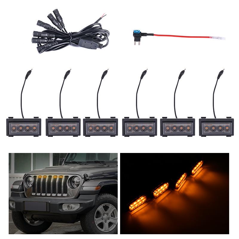 Jeep Wrangler JL 18-23 RGB DRL Grille Lights with 7-Color APP Control