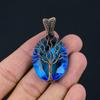 Древо Жизни Иолитовый драгоценный камень Медная проволока Оберточная подвеска ручной работы Ювелирные изделия для нее