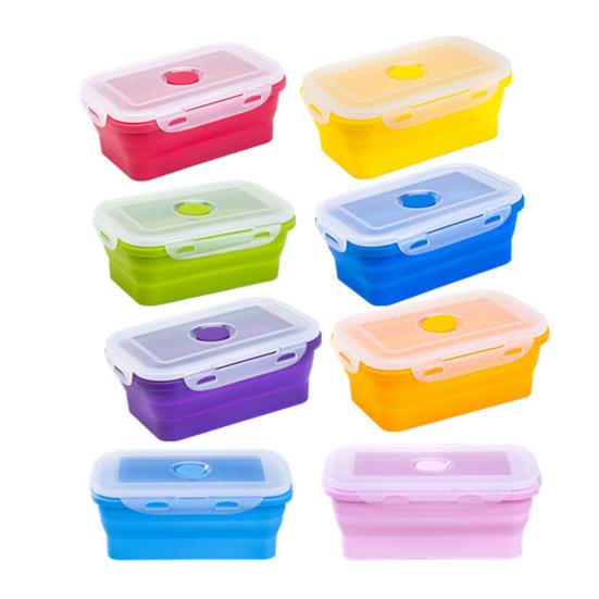Силиконовый складной складной контейнер для обеда Bento Box, контейнер для хранения еды, салата