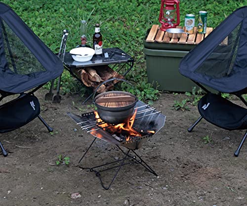 Походный котелок Captain Stag с деревянной крышкой, 18 см, нержавеющая сталь, Сделано в Японии, Цубамэ-Санзё, UH-4124