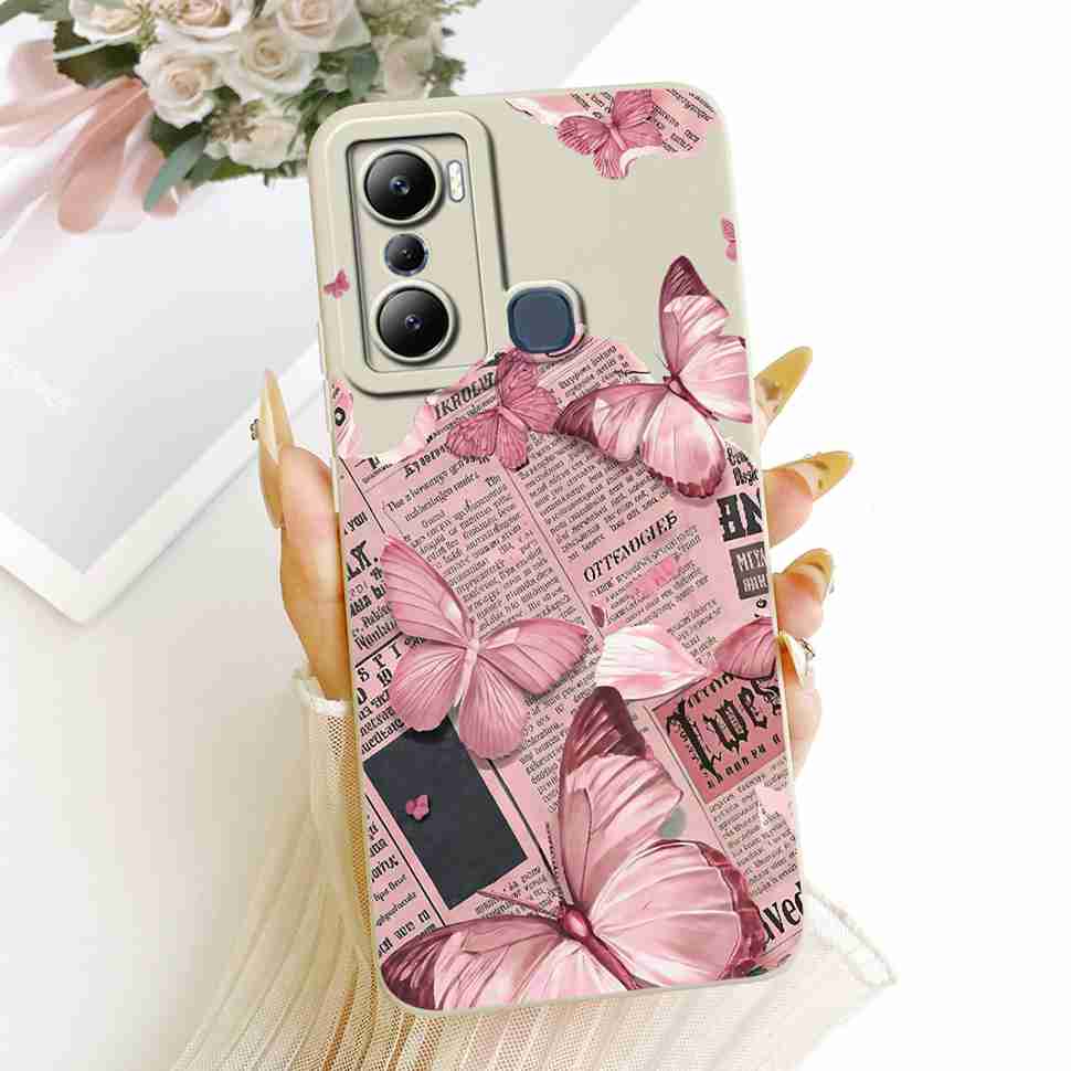For Infinix Hot 20i X665C X665E Cases Flower Butterfly Silicone Soft Cover For Infinix Hot 20i Hot20i Phone Back Cover Casing