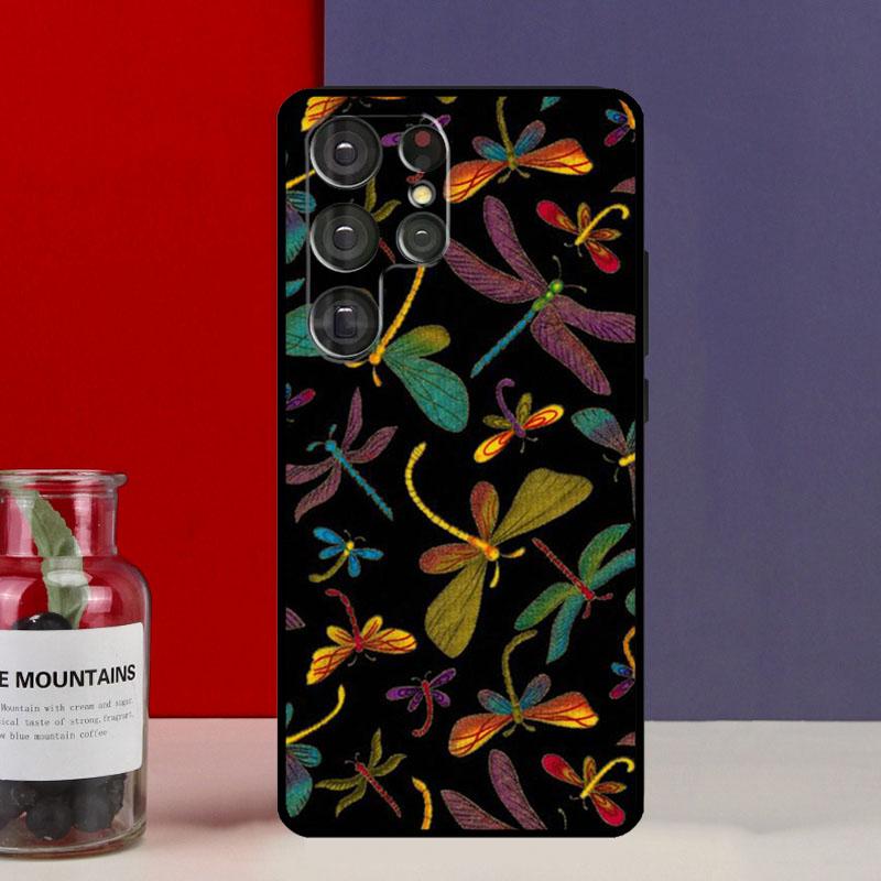 Цветочный Разноцветный Стрекоза Чехол-Фонда Для Samsung Galaxy S25 Ultra S9 S10 S20 FE S21 S22 S23 Plus S24 Ultra Чехол для Телефона