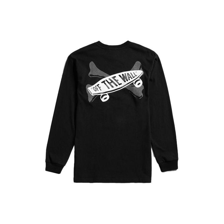 Vans Футболка унисекс с длинными рукавами и принтом Crossbones X WTAPS, черные VN0A4TRCBLK1