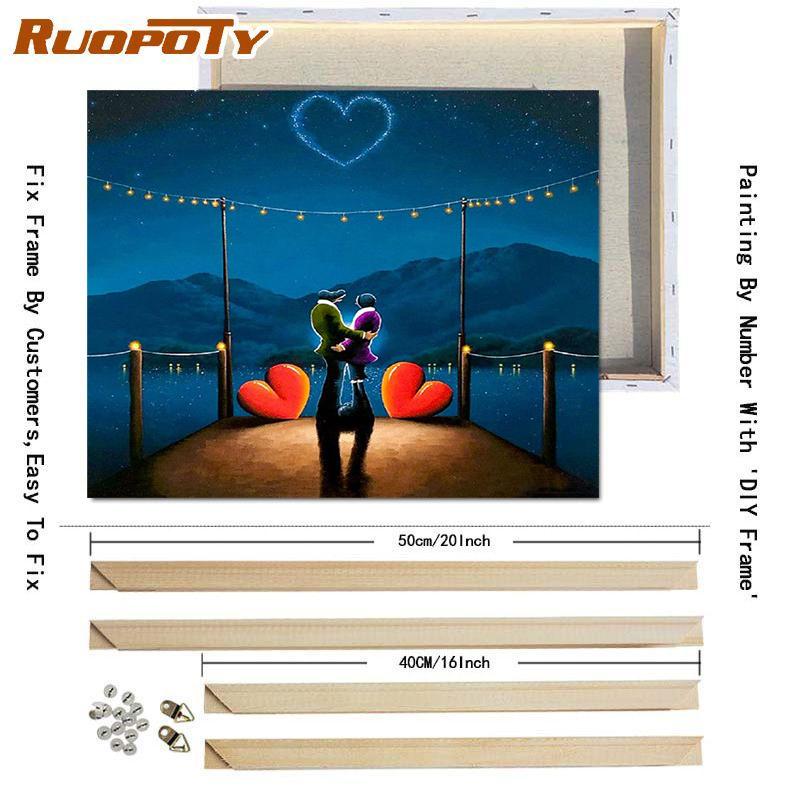 RUOPOTY Цифровая картина «сделай сам» Любовник Рисунок Картина Настенное искусство на холсте Цифровая ручная роспись Гостиная