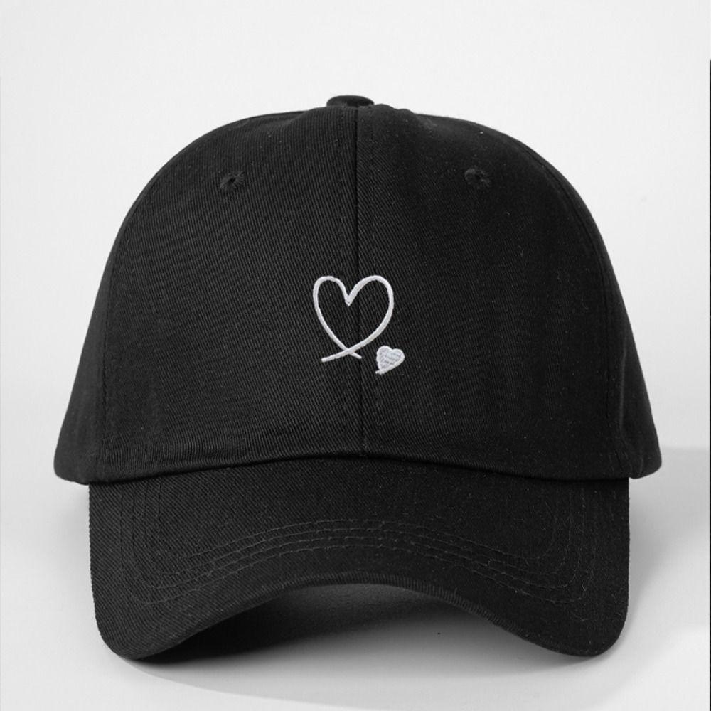 Heart Embroidered Baseball Cap UV Protection Hip Hop Hat Fashion Sun Hat Outdoor