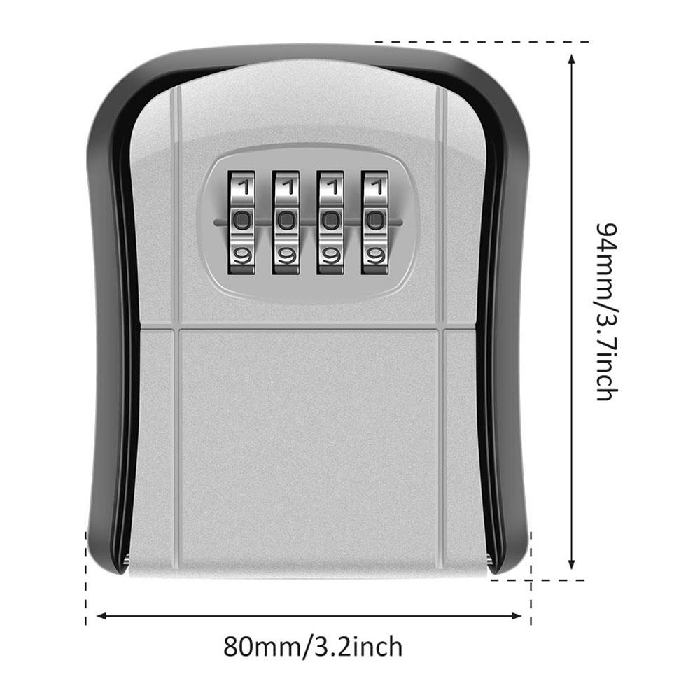 Металлический сейф для ключей, настенный сейф для ключей, 4-значный пароль, алюминиевый сплав, замок безопасности, без ключа, наружный сейф для хранения