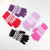 Winter Adult Women's Cold-proof and Warm Gloves Cycling Plush Wool Knitted Full-finger Jacquard Stall Supply