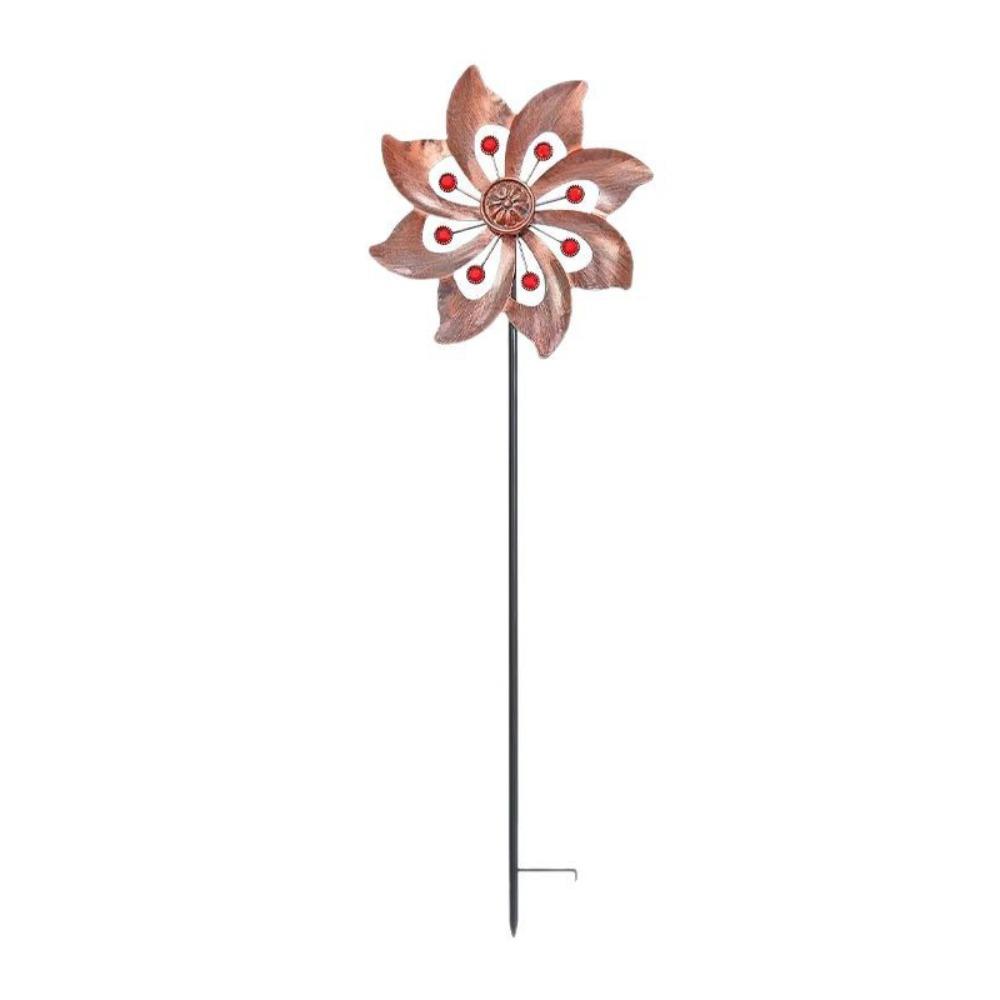 Garden Decorative Pile Metal Wind Spinners Creative Rotating Gardening Plug Durable Flower Pinwheel Courtyard