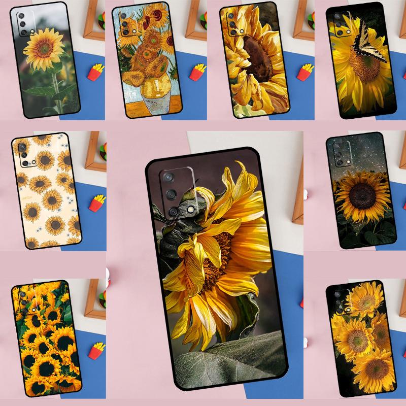 Sunflower Case For Oppo A18 A38 A58 A78 A98 A74 A94 A54 A40 A60 A80 A16 A76 A96 A15 A57S A17 A77 Cover