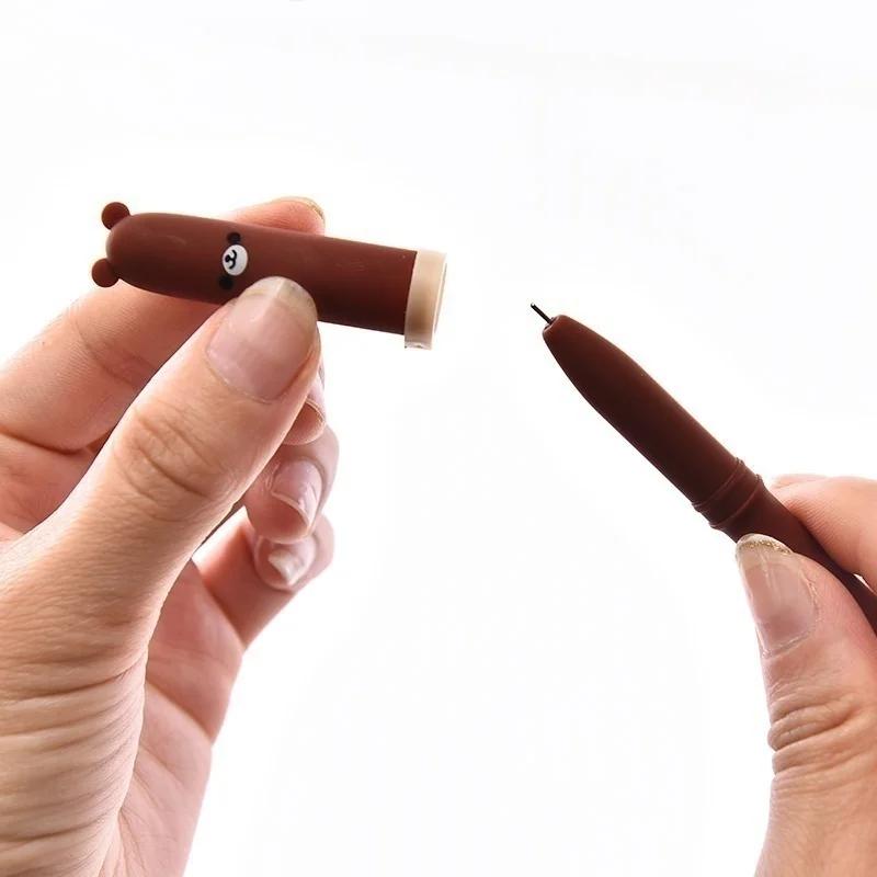 6/шт Креативная ручка с выражением животного Гелевые ручки Кавайная ручка Милая корейская канцелярия Подарки СЛУЧАЙНЫЙ цвет