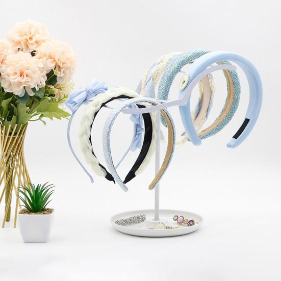 Держатель повязки на голову, высокая устойчивость, простая сборка, прочная конструкция, двухъярусная металлическая подставка для обруча для волос, органайзер для повязки на голову