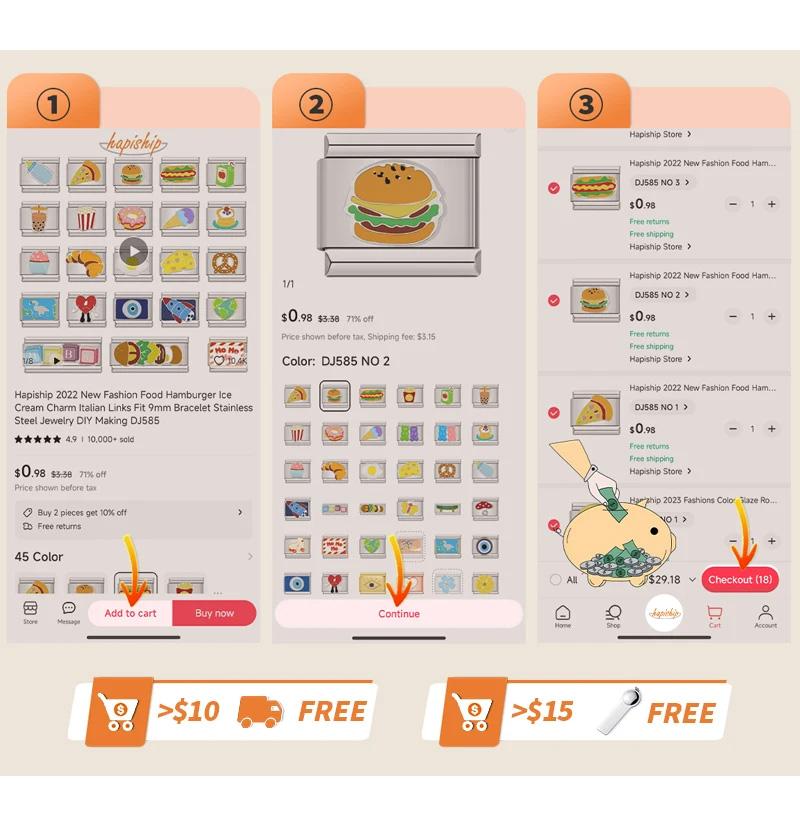 New 9mm Width Daisy Flower Star Snowflake Cherry DIY Italian Charm Bracelet Stainless Steel Jewelry Making DJ097