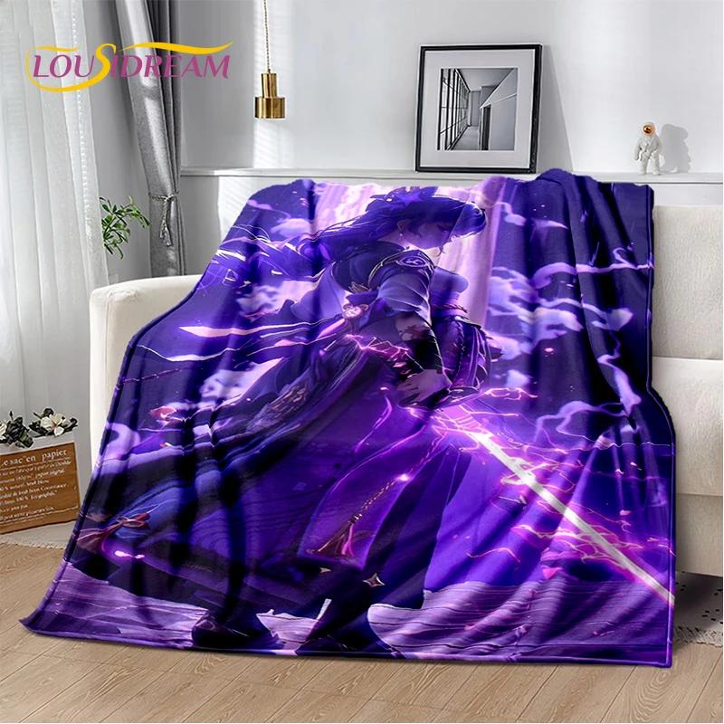 Genshin Impact Cartoon Character Soft Throw Blanket for Bedroom Sofa Picnic Perfect Child Gift