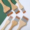 3 шт. Плоские/Острые нейлоновые кисти для рисования, Кисть с деревянной ручкой и множеством щетинок, Инструменты для акварели, акрила, масляной живописи для художественных студентов