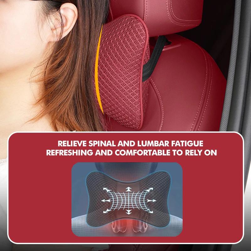 Memory Foam Car Seat Headrest Ice Silk Neck Pillow For Mercedes Benz AMG Models W203 W206 W220 W205 W211 W212 W201 W168 W169 GLC
