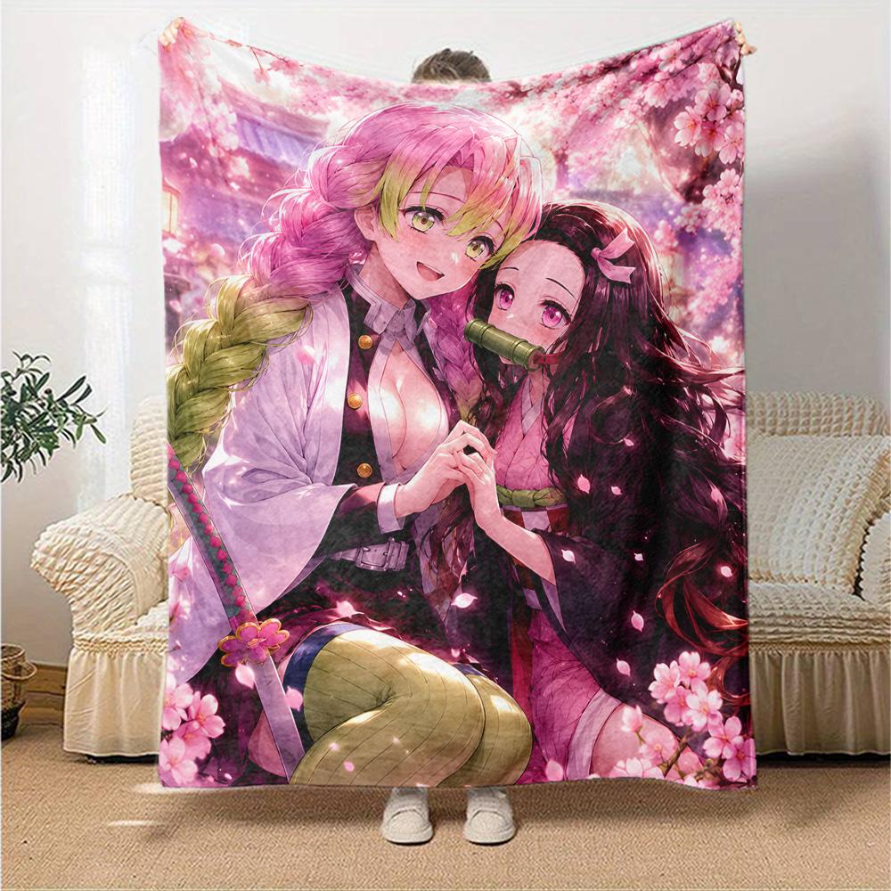 1pc Blanket - Mitsuri & Nezuko Print Design,Lightweight Blanket for Sofa,Bed- Soft &Warm,Gift for All Seasons