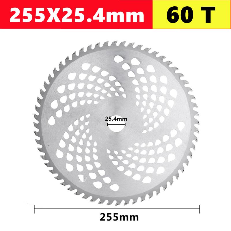 255mm (10inch) HSS лезвие для газонокосилки, отверстие 25,4 мм, 40/60/80 зубьев, аксессуары для режущей деки газонокосилки, садовое лезвие для прополки