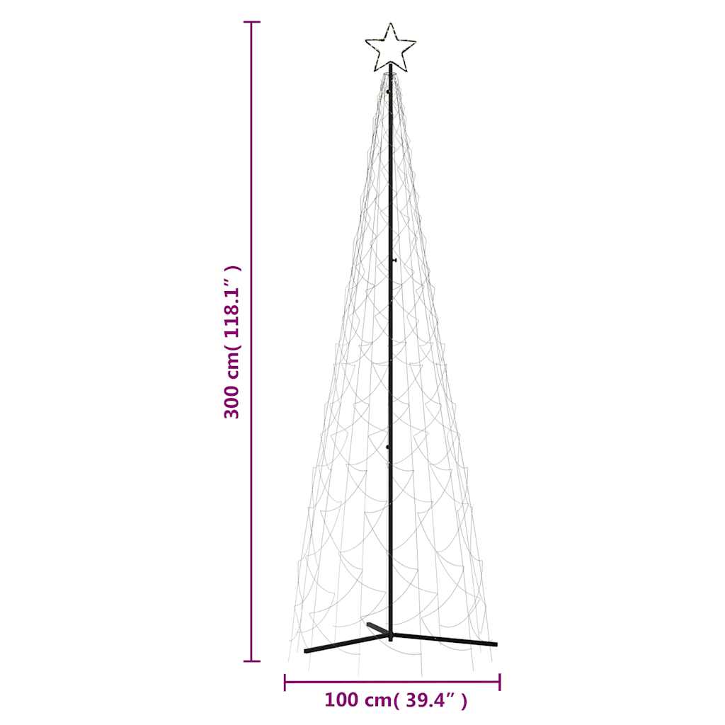 Christmas Tree Cone Warm White 500 LEDs 100 x 300 cm