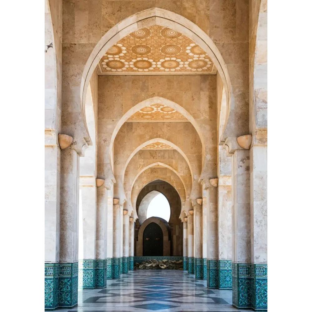 Moroccan Door Arab Canvas Print Islamic Muslim Wall Architectural Wall Art Poster for Living Room Bedroom Eid Al-Fitr Home Decor