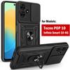 Чехол с защитой объектива-слайдера для Tecno Pop 10 4G, чехол для Infinix Smart 10 4G, чехол с магнитной подставкой-кольцом, противоударная накладка