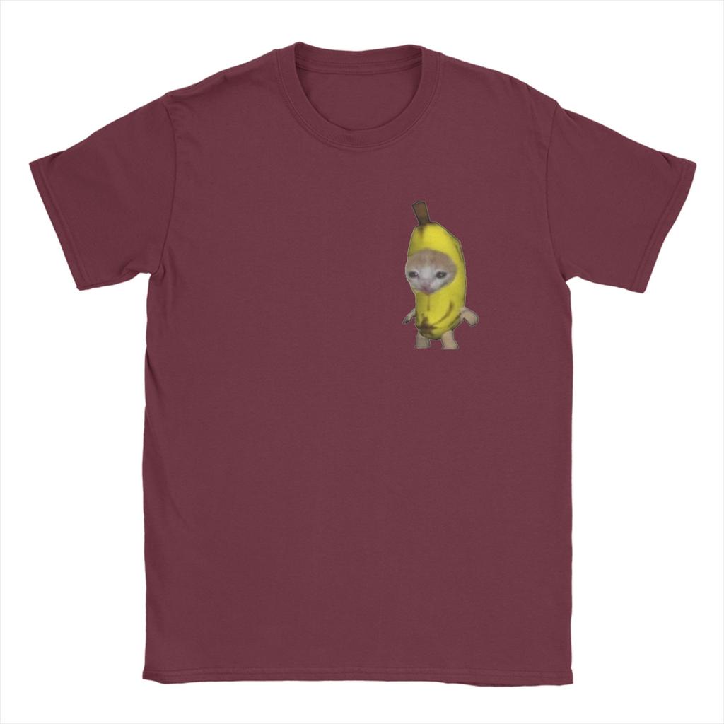 Crying Cat Banana T Shirt Summer Pure Cotton T Shirts For Mens Harajuku Printed Tee Shirt Short Sleeve Y2K Casual Tees