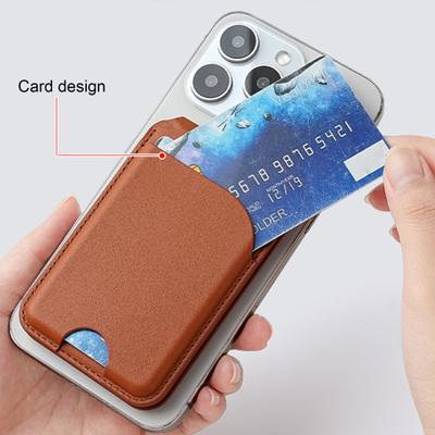 Card Sleeve for iPhone 16/15/14/13/12 for Mag-Safe Wallet Lightweight Magnetic Phone Wallet Faux Leather RFID Blocking Card Holder