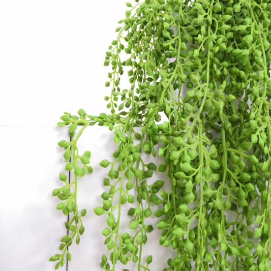 Темно-зеленое висячее растение Искусственные пластиковые растения 5 вилок Художественное украшение в сельской местности