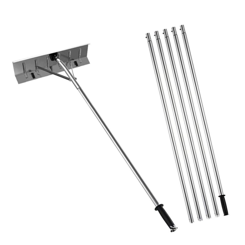 Снежная крышная лопата Регулируемая длина Снежная лопата для крыши дома Алюминиевая лопата для уборки снега с колесом