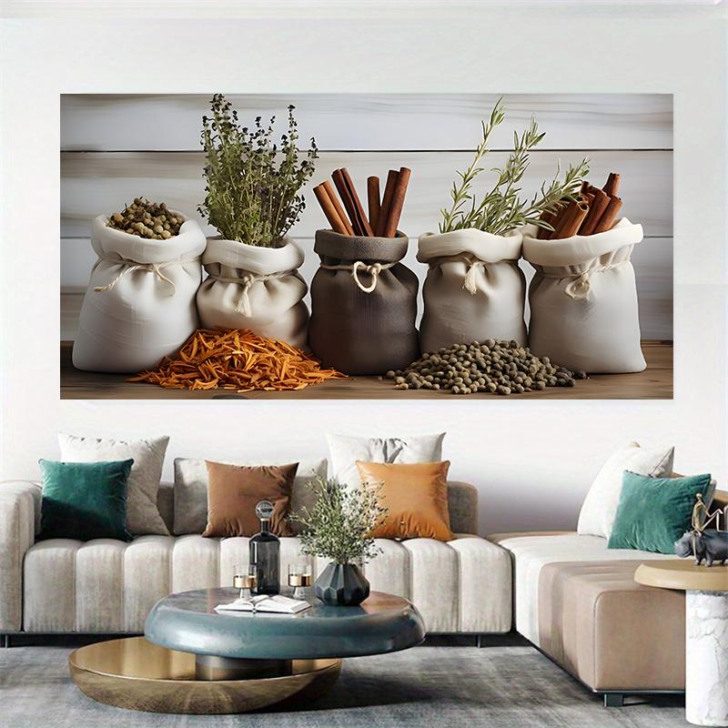Modern Spice & Herbs Canvas Painting Scandinavian Posters and Prints Wall Art Food Pictures - Decorative Wall Art for Kitchen, Dining Rooms