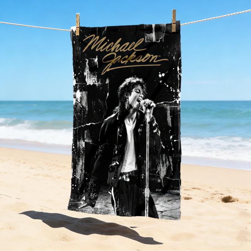 Michael Jackson Stilīgs Digitālās Drukas Pludmales Dvieļu Ātri Žūstošs Absorbējošs Segas Pludmalei, Baseinam, Trenažieru Zālei, Ceļojumiem