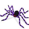 Purple LED Light Black Scary Effect Spider Plush Spider Ornament Festival Halloween Decorative Glowing Spider Halloween Decors