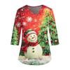 Женская модная и повседневная рождественская футболка с рукавом три четверти