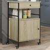 VidaXL Kitchen Trolley, Shelf with Wheels, Service Cart, Indoor Living Room Bathroom Storage Furniture, Oak 842392