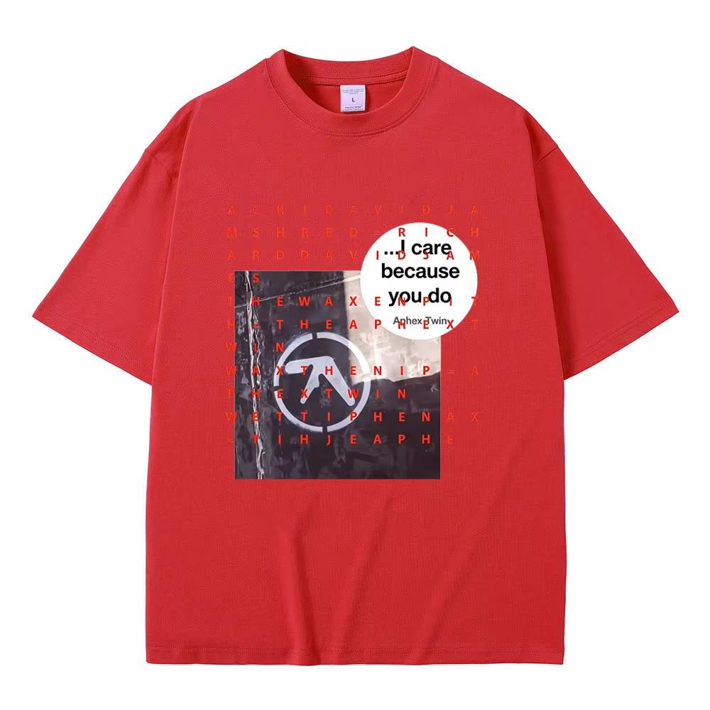 Hot Sale Aphex Twin I Care Because You Do Graphic T-Shirt Men Women Hip Hop Streetwear Oversized T-shirt Breathable Streetwear Casual Tees