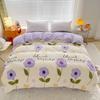 Milk Velvet Floral Duvet Cover, Ultra-Soft Cozy Warm Winter Reversible Plush Comforter Cover, 1 PC Botanical Flower Quilt Cover