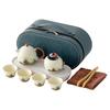 Huang Ru Qingshan glaze color Guochao Kung Fu tea set, a complete set of gifts for high-end business leaders, a portable set of tea
