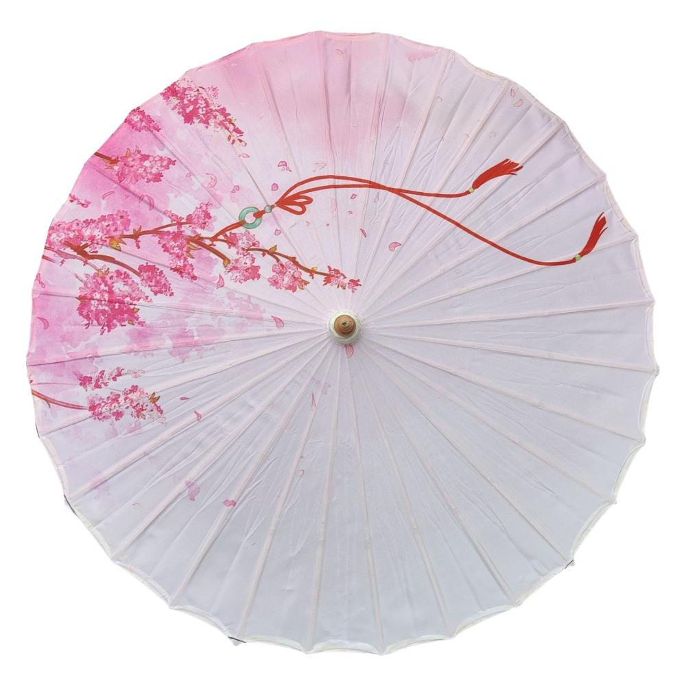 Vintage 70 cm Silk Cloth Women Umbrella Handheld Folding Classical Oil Paper Umbrella Rainproof Decorative Costume Parasol Party