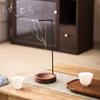 Upside Down Incense Burner Metal Frame Incense Stick Holder with Wooden Base Round Incense Tray for Home Decor Yoga Meditation