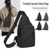 Мужская черная холщовая сумка-кроссбоди на грудь - Спортивная повседневная одноплечевая сумка-рюкзак