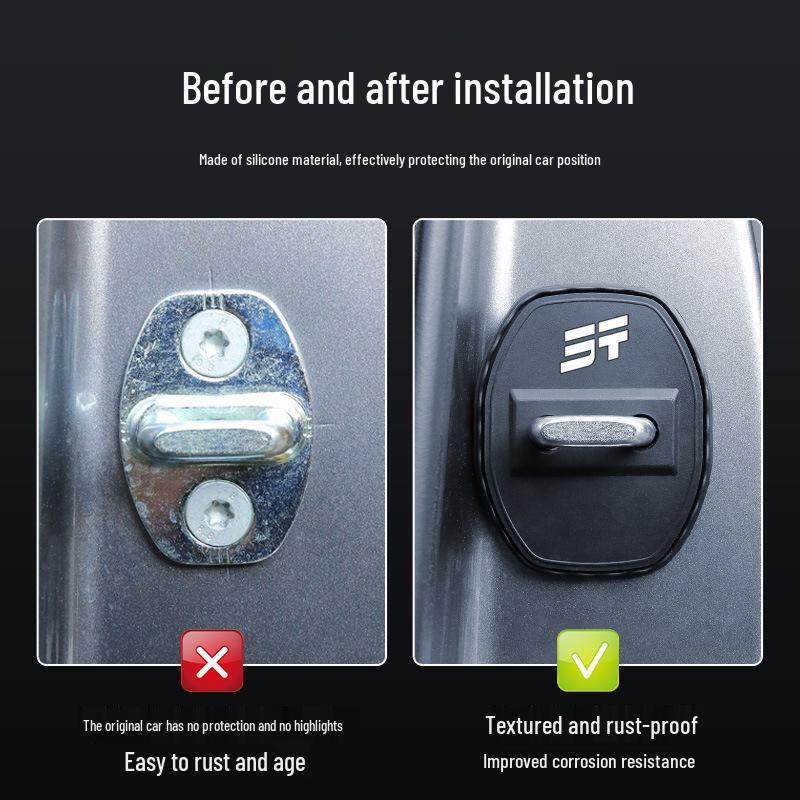 Jetour X95 Car Door Lock Silicone Protective Cover - Anti-rust, Dustproof, Shock-absorbing Decorative Buffer