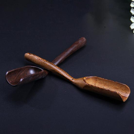 Wooden Tea Spoon Long Handle Comfortable Grip Loose Tea Measuring Scoop Shovel Chinese Kung Fu Tea Accessory