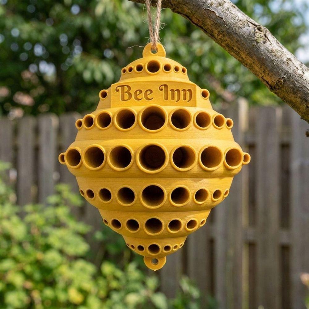 Wall-Mounted Outdoor Bee Hotel 3D Printed Pollinator Insect Shelter Bee Insect Nest Bee-Friendly