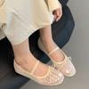 Fashion 2025 New Luxury Mesh Footwear Ladies Flat Slip-on Shoes Summer Fashion Butterfly Knot Shallow Women Ballet Dance Shoes Sandals