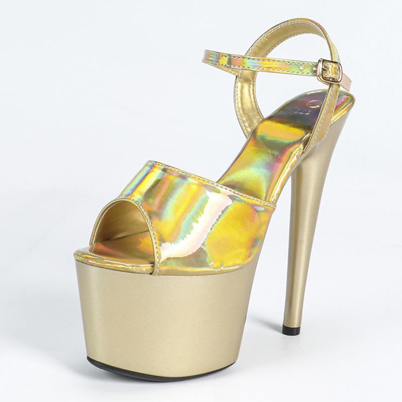 Liyke Модель Подиум Женские Сексуальные 17 см Фетиш-Сандалии Платформа Открытый Носок Стриптизерша Танец На Пилоне Экстремальные Каблуки Свадебный Банкет Обувь